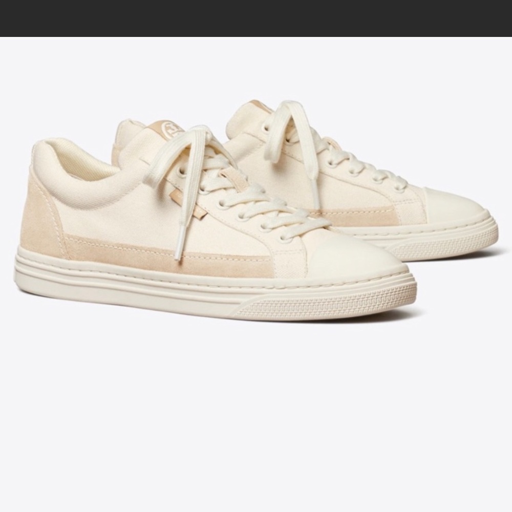 Tory Burch | Classic Court Sneaker Cream/Canvas/Suede Size 9M